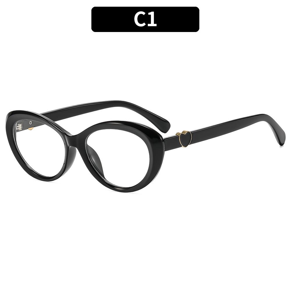 Retro Cat Eye Love New Anti-Blue Glasses Frame New Tr90 Plain Literary Flat Glasses Thin Glasses Frame