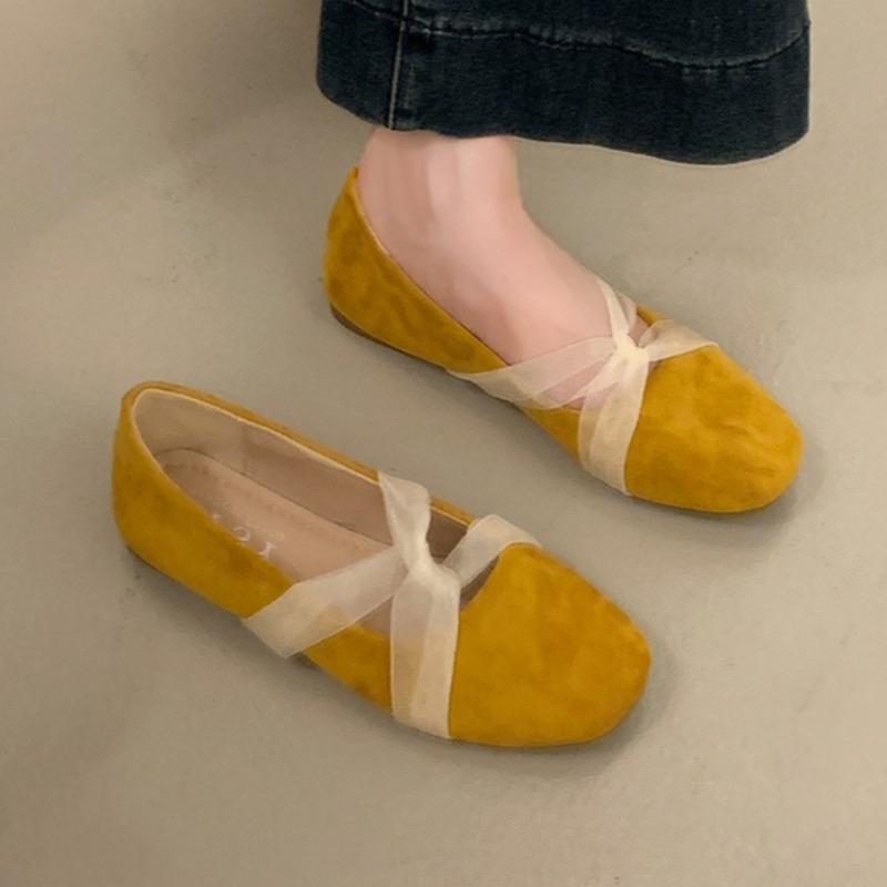 Fashion 2025 New Lace Suede Flats Soft Shoes Autumn Comfort Fairy Loafers Shoes Fashion Casual Sneaker Elegant Dress Walking Zapatillas