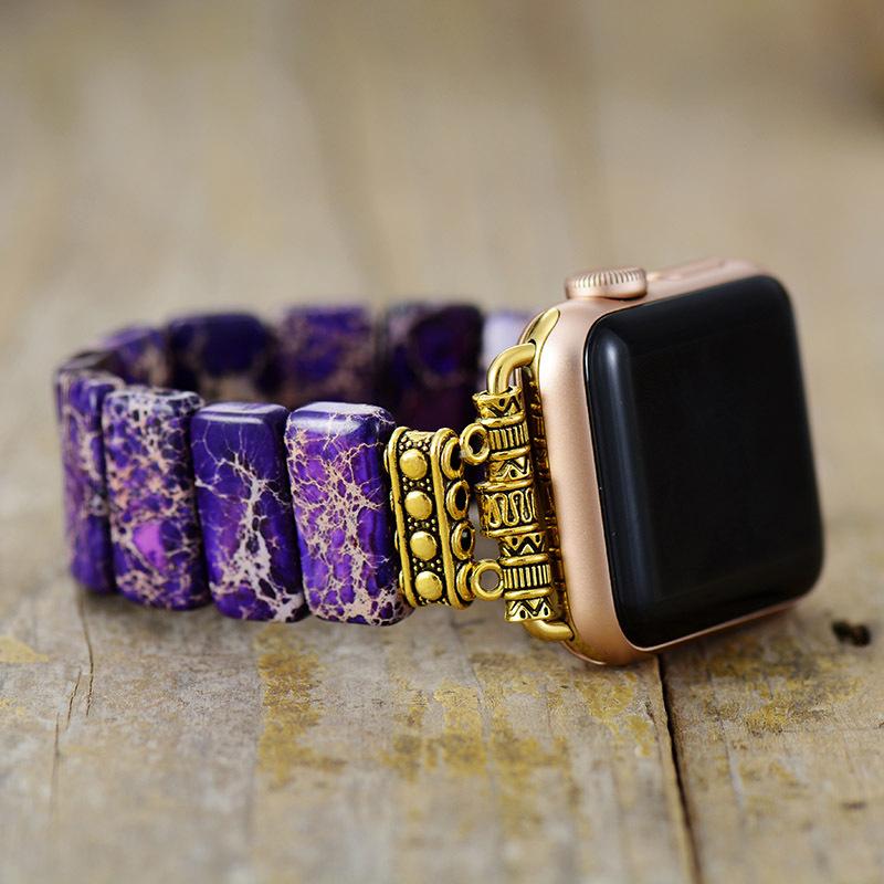 Роскошный e-commerce новый императорский камень эластичный браслет на руку Apple watch с браслетом умный браслет ювелирное изделие браслет ювелирное изделие
