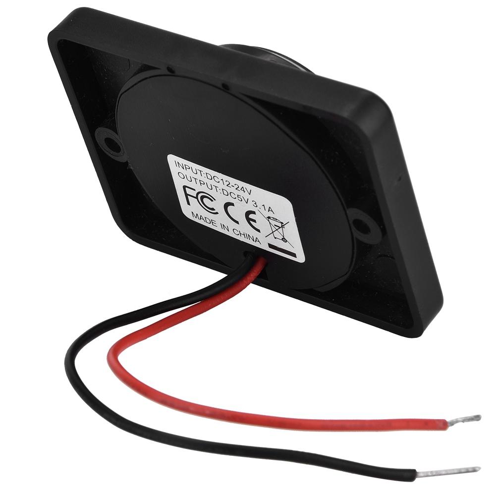 3,1A USB 3,1A Auto Dual Schwarz ABS USB-Port Steckdose Steckdose 12V LED Wasserdicht USB-Buchse Auto-USB