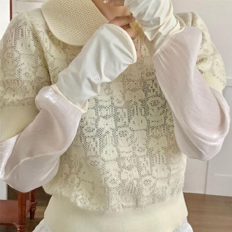 Thin Ice Silk Arm Sleeves Elastic Cuffs Lightweight Comfort For Extended Wear In Warm Climates