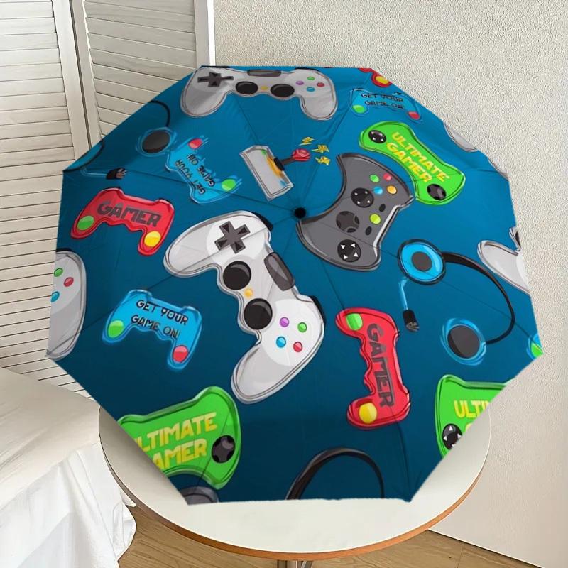 

1pc Video Game Controllers Pattern Umbrella with Plastic Handle,Suitable for All Seasons Home Travel Outdoor UmbrellaDD477