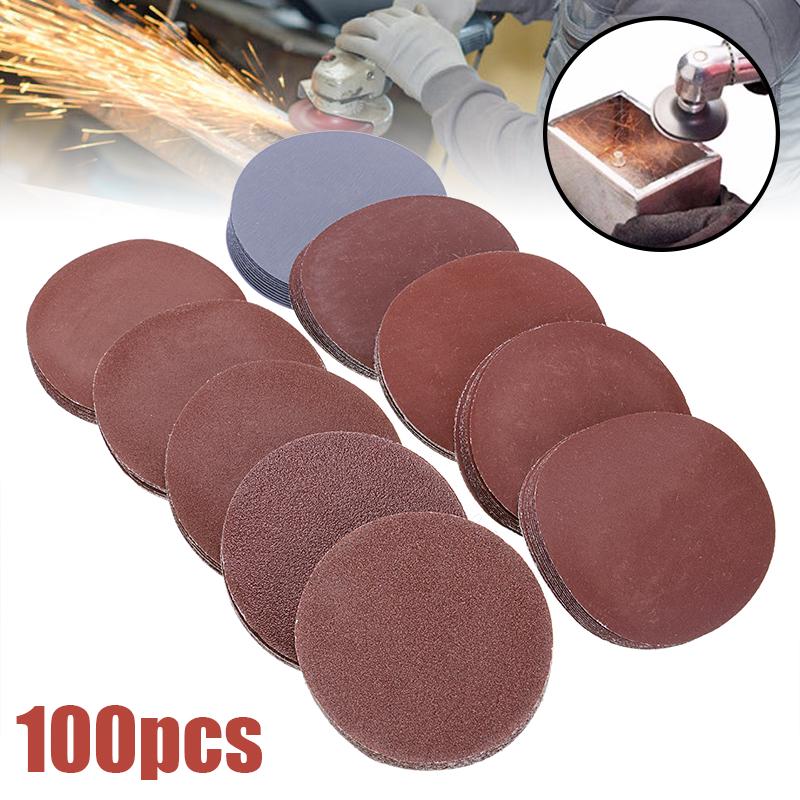 3-inch Self-Adhesive Sandpaper Discs, Flocked for Woodworking and Drill Polishing, 75mm