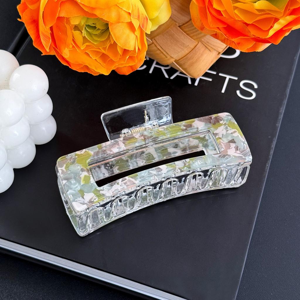 Stylish Acrylic Hair Clip For Fashionable Updos And Versatile Ponytails In Floral Patterns