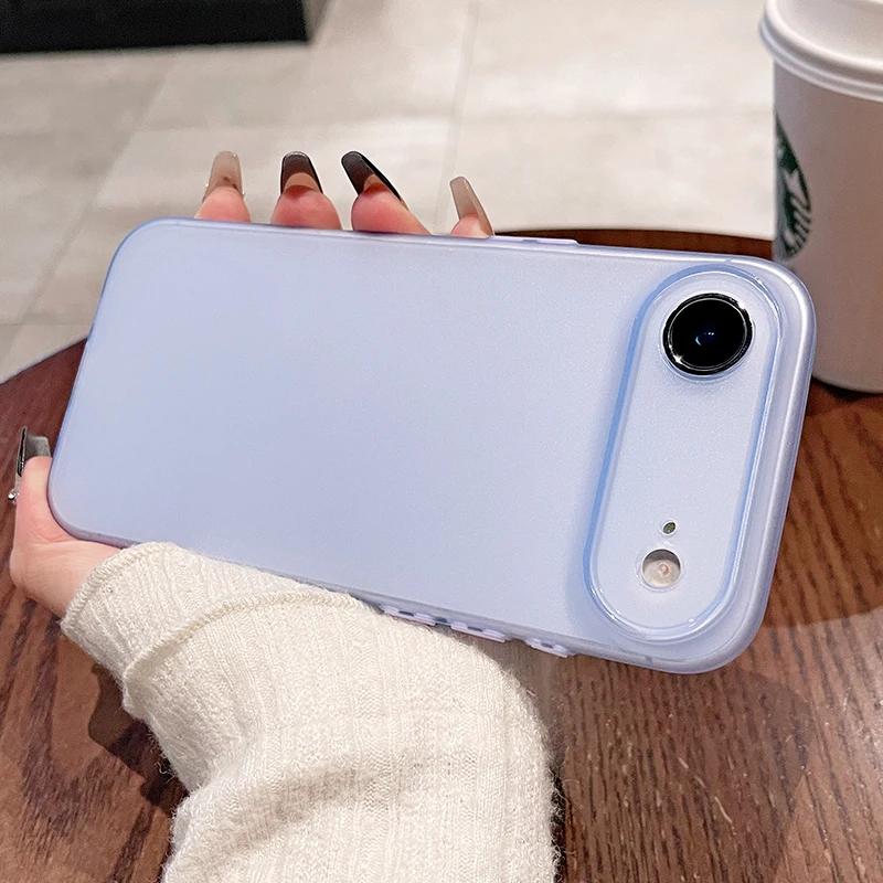 

0.45mm Matte Soft Silicone Case For iPhone Air 17 16 15 14 Pro Max Plus 16E Ultra Thin Candy Color Translucent Slim Clear Shell iPhone17 Pro Max