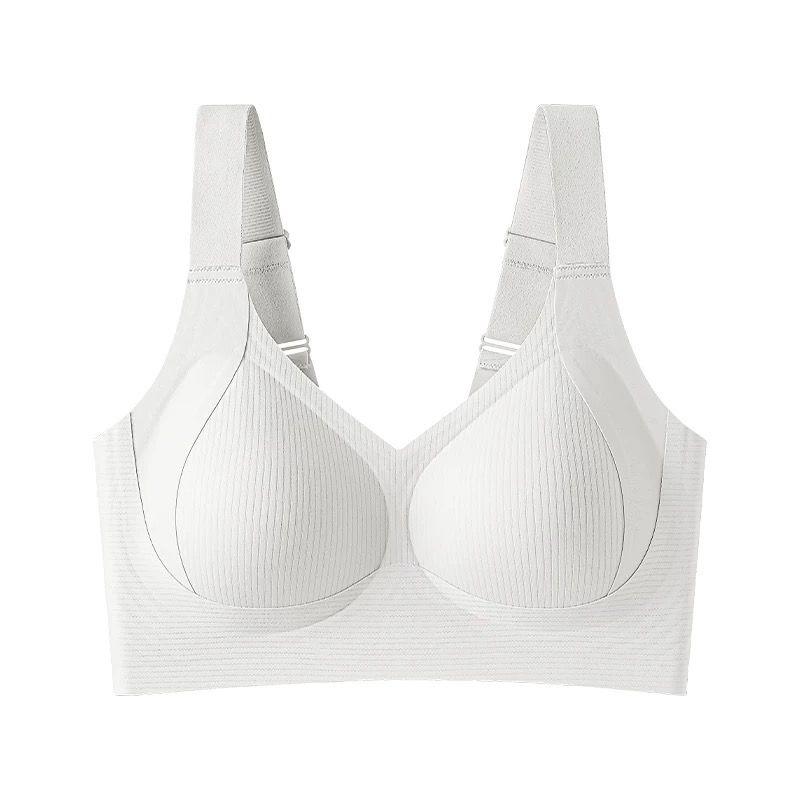 Adjustable Seamless Thin Women's Underwear Anti-Drooping Plus Size Side Boob Control Wire-Free Sports Bra