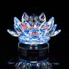 Glass Crystal Lotus Candle Holder Hoom Decor Lotus Figurines Candle Stand  Dinner Decor