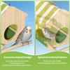 Dual-Season Bird Nest House,Parrot House Tent Perch Hideaway Sleeping Bed Detachable Wooden Hanging Hammock for Parakeet Canaries Budgies Lovebirds