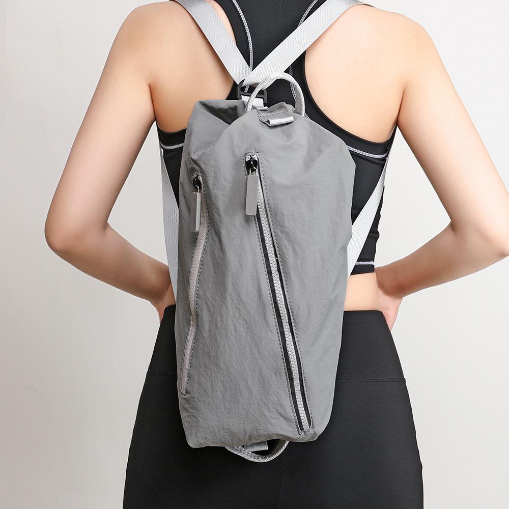 

Large capacity breast bag, men s and women s outdoor travel leisure nylon messenger bag, sports hanging bag, backpack, one pack for three purposes