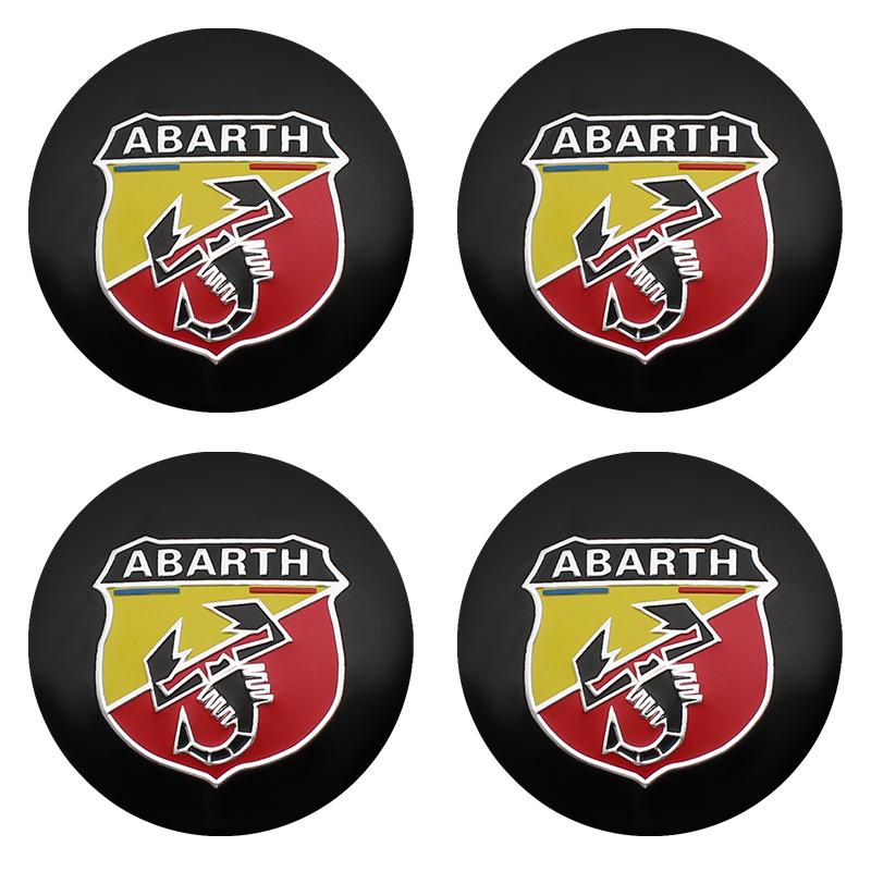4pcs 56mm Wheel Center Hub Cap Emblem Badge Stickers Car Stying for Abarth 124 500 Grande Punto Spider 500C 595C 695C Evo