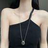 Geometric Water Drop Necklace Metal Smooth Glossy Droplet Pendant Long Sweater Chain  Autumn Winter