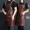 Customizable Beautyer`s Apron Perfessional Barber Waterproof Leather Work Apron For Hairdresser Man/Women With Pocket Tablier
