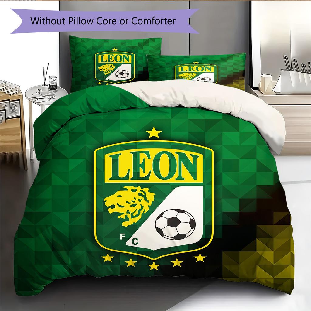 Club León Pattern Bedding Quilt Set Home Decoration Gift (1 * Duvet Cover + 2 * Pillowcase Without Core)