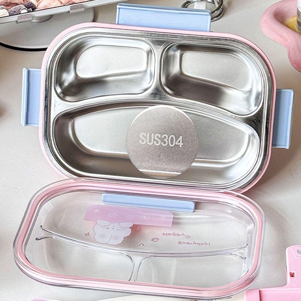 Microwave Safe Insulated Lunch Box Partitioned  Lunch Plate  Primary School Student