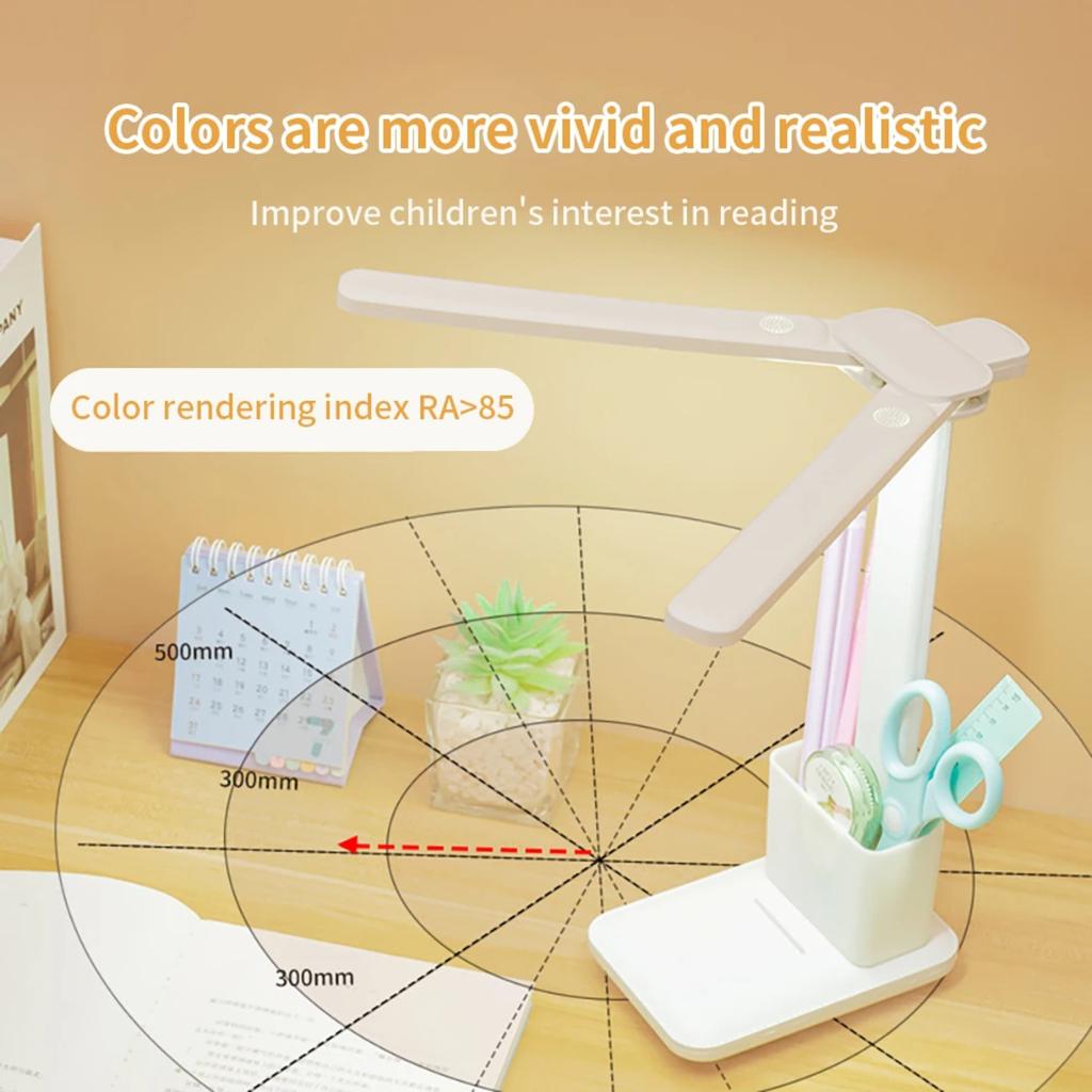 New Ideal Eye-Caring Rechargeable USB LED Double-Headed Multifunction Desk Lamp for Learning and Reading in Dormitory and Bedsid