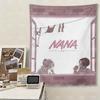 1Pc Nana Anime Tapestry, Retro Manga Window Scene Wall Hanging, Pink Aesthetic Room Decor For Bedroom Dorm