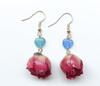 Natural Dried Rose Flower Earrings - Fresh, Sweet Ear Ornaments