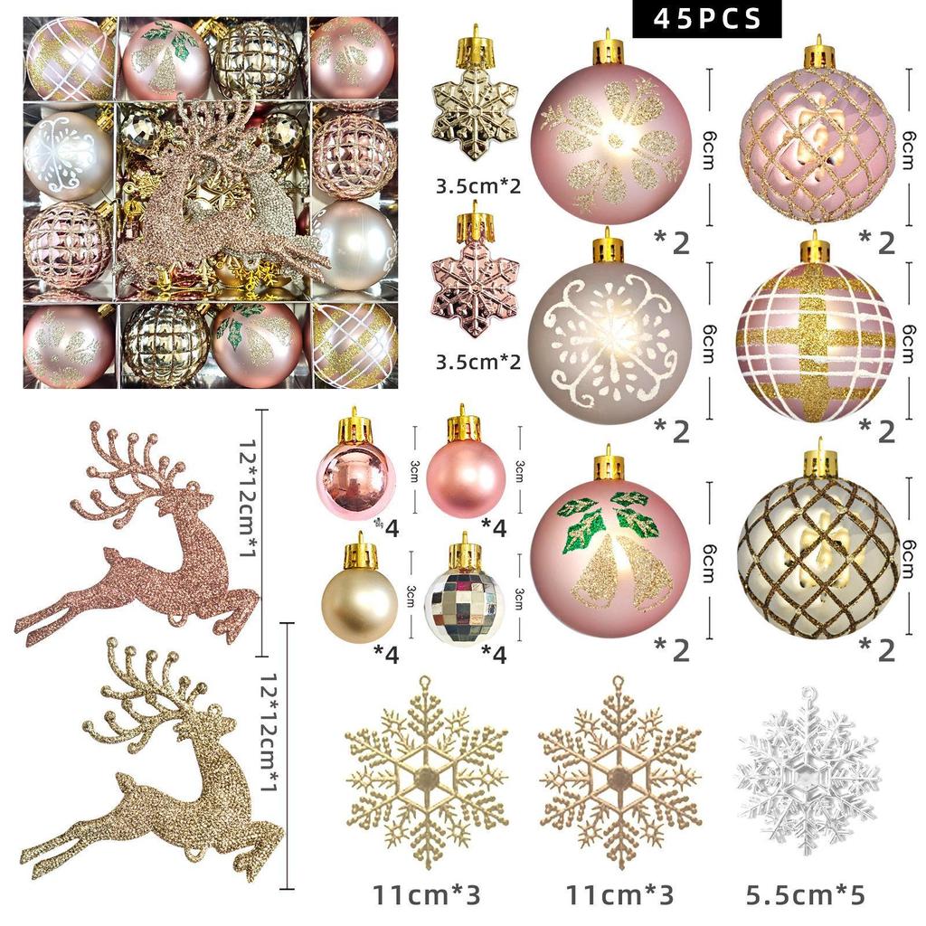 6cm Electroplated Shiny Irregular Christmas Tree Ball Set