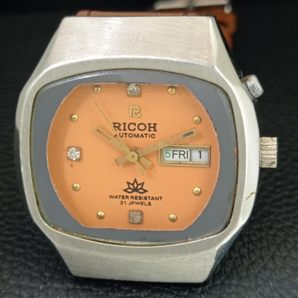 Ricoh R31 AUTOMATIC JAPAN MENS VINTAGE ORANGE COLOR DIAL WATCH A704875-1