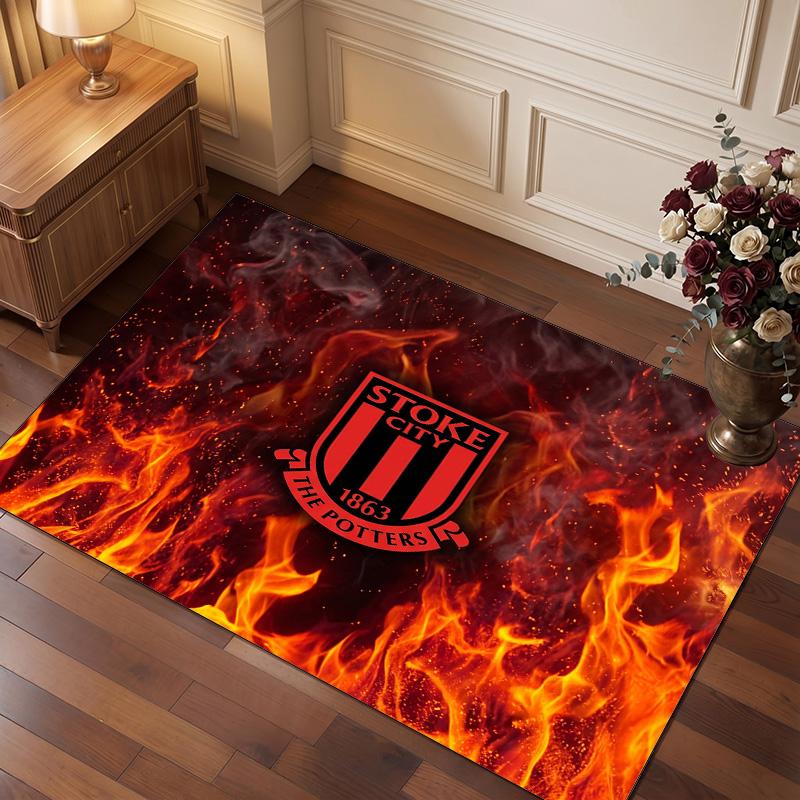 Southampton Voetbal Print Kristalfluweel Tapijt, Comfortabel Waterabsorberend Antislip Binnen Vloerkleed