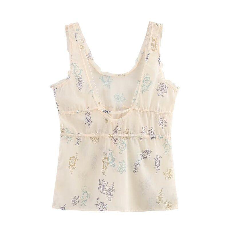 Fashion Style 2024 Autumn New Women's Clothing Bowknot Decoration Print Tops Mid Waist Skirt 9409032