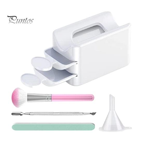 

Коробка для переработки порошка для дизайна ногтей. Портативный стартовый набор для погружения в порошок. Лоток для порошка для ногтей с кистью для пыли для ногтей. Толкатель для кутикулы и пилочка для маникюра. Sets