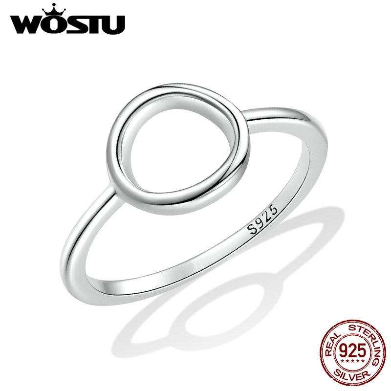 

WOSTU 925 пробы, серебряные простые круглые кольца на палец для женщин, оригинальные ювелирные изделия 8
