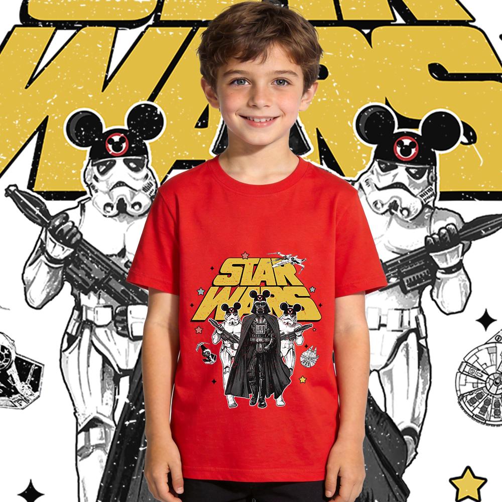 Star Wars Kids Cotton T Shirt Boys Girls Casual Short Sleeve Top Children Summer Clothing Toddler Fan Apparel