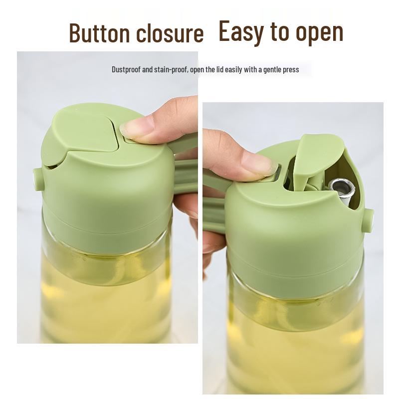 Large Capacity Dual-Use Glass Oil Bottle - Pour & Spray with No-Drip Atomizing Feature for Kitchen.