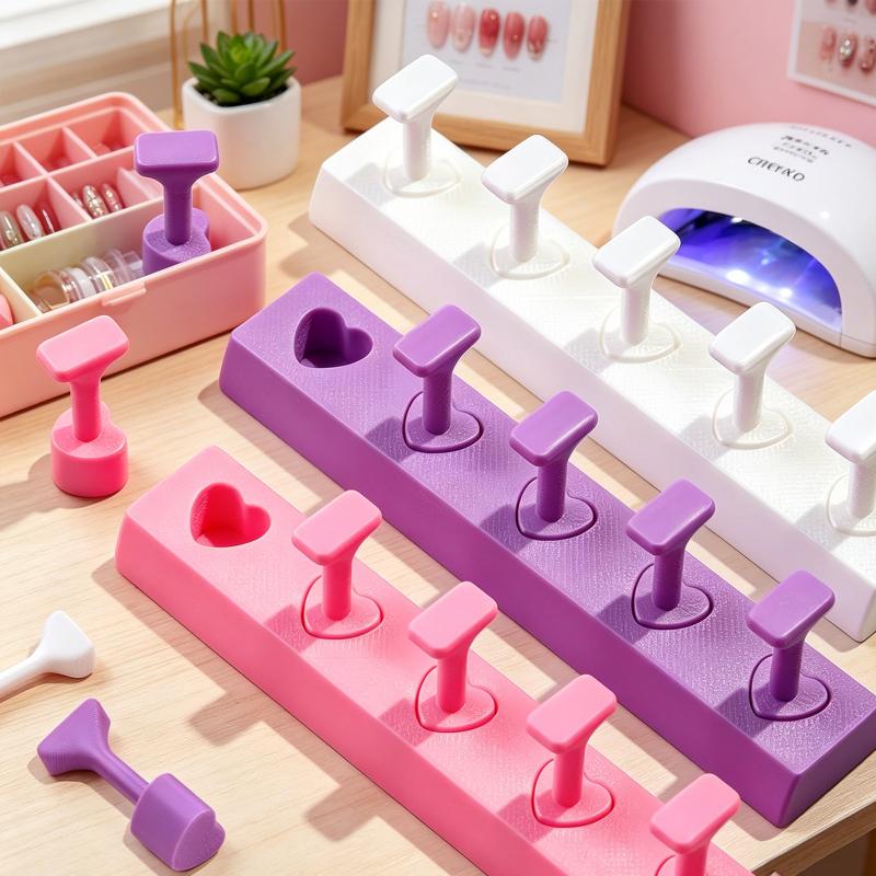 1 Set Non-Magnetic Fake Nail Holder Gel Polish Practice Display Stand Plastic Showing Shelf Nail Art Photography Tool
