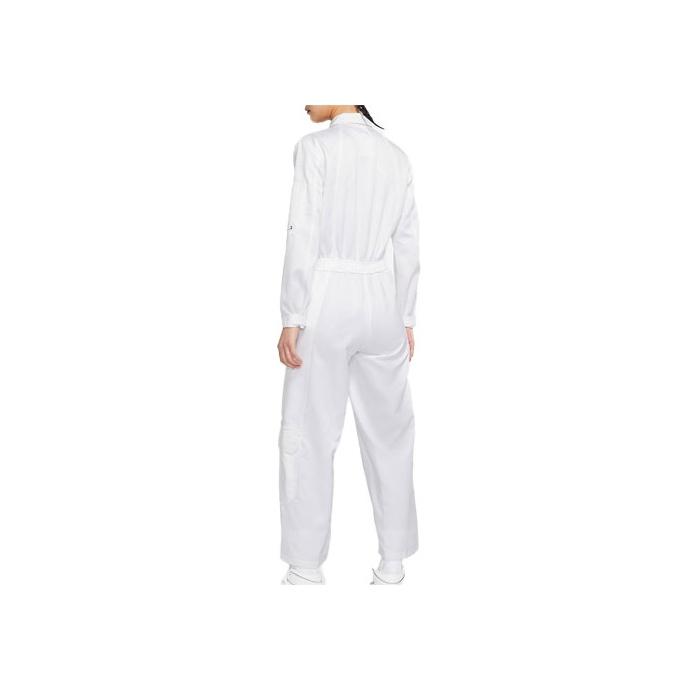 Jordan SS22 23 Engineered Solid Color Polo Neck Zip Long Sleeve Jumpsuit Women jumpsuit White DM5289-100
