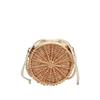 Handwoven Women's Bag Round Bag Shoulder Bag Crossbody Pearl String Design Vine Weaving Luxury Beach Phone Wallet Travel New