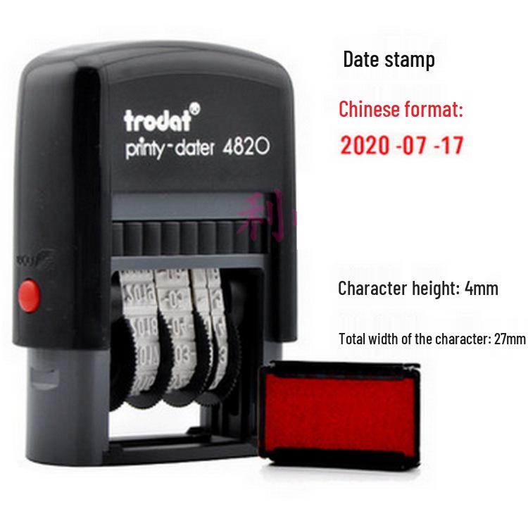 Zhuoda Date Adjustable Self-Inking Stamp 4810 with Built-in Ink Pad