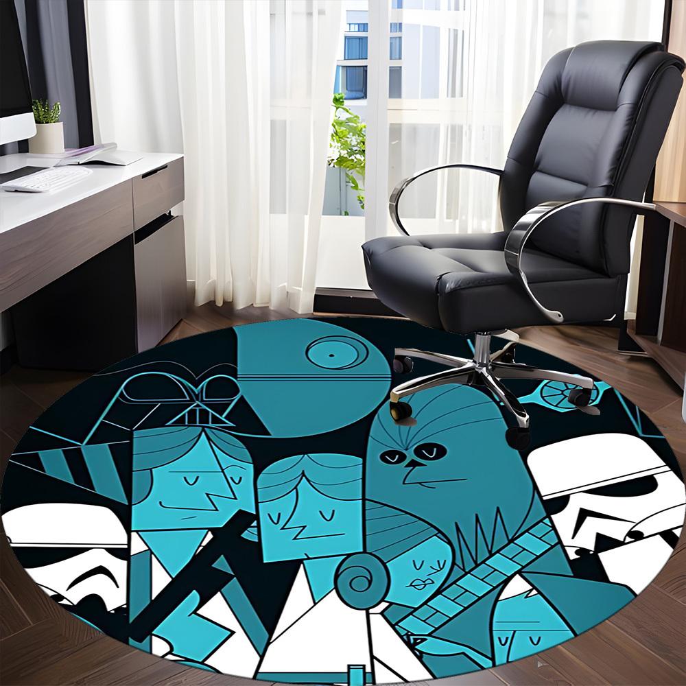 1pc Alien Illustration Office Round Area Rug, Under Office Chairs Bedroom Living Room Home Decor, Room Deco, Available in Various Sizes