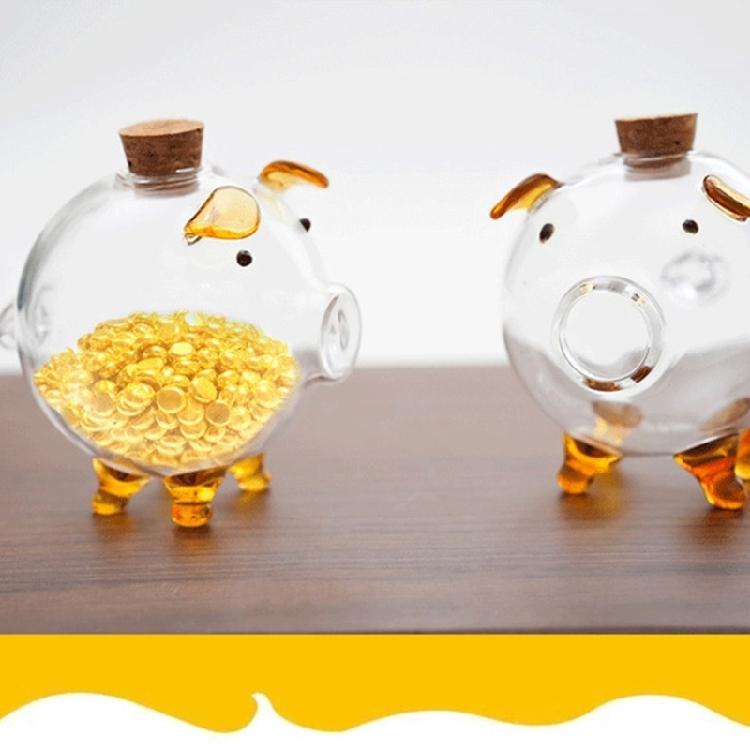 Klares Glas Sparschwein Gold Bohnen Aufbewahrungsglas Für Bargeldsparen Niedliches Geldglas Zum Aufbewahren von Münzen und Anderen