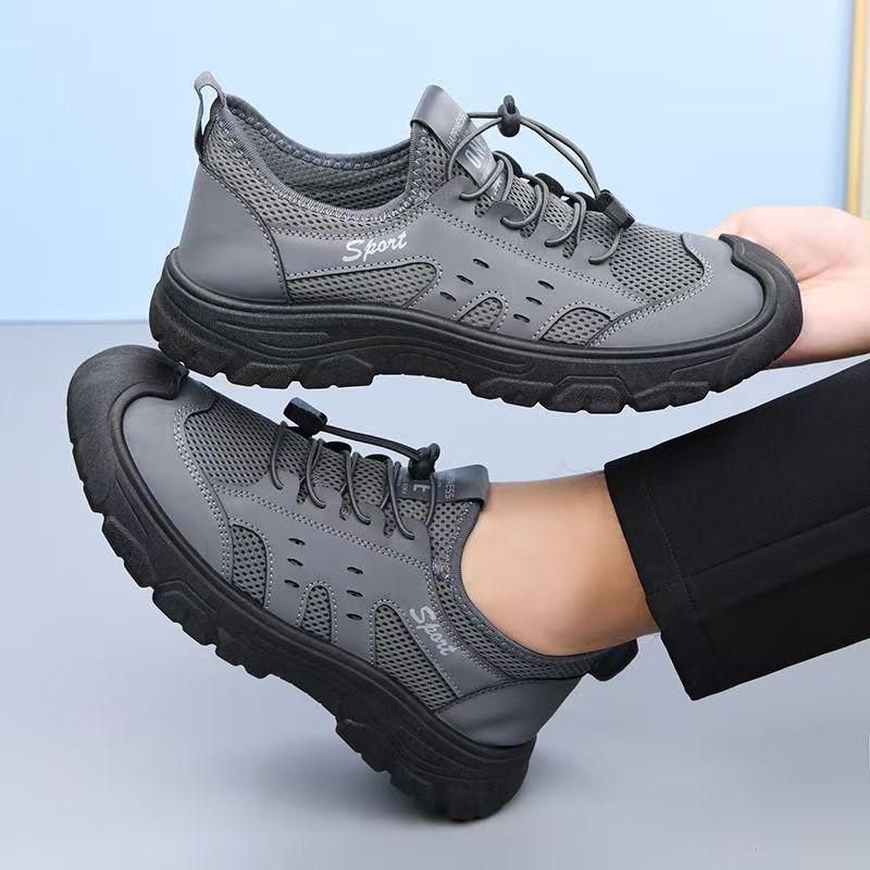Men's Summer Breathable Mesh Shoes, Soft Sole, Non-slip, Comfortable Hiking and Casual Sports Shoes.