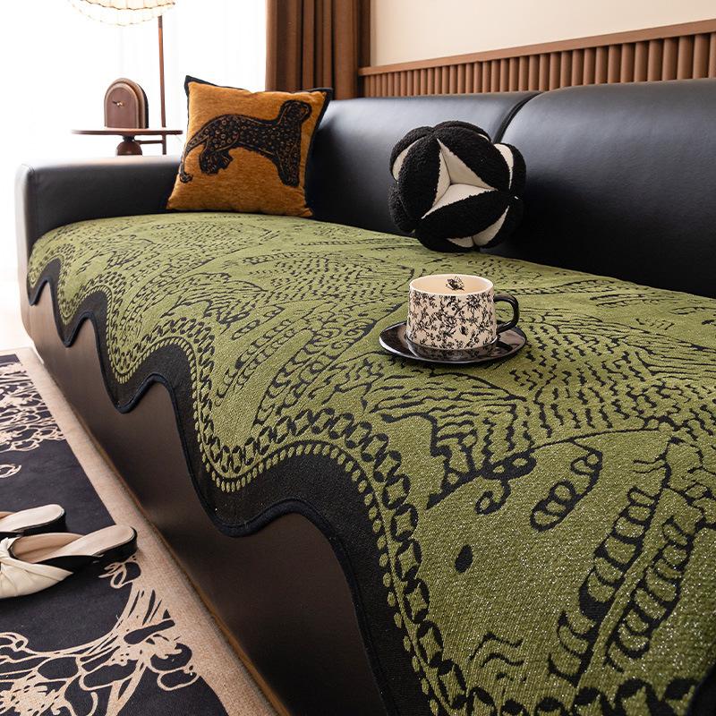 

Maillard wind 2025 новая подушка для дивана ретро премиальное ощущение все сезоны шенилл прямой ряд чехол-накладка 90*70cm