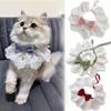 Cat Neck Warmer & Bib Collar with Lace Edge and Bow Tie - Cute Drool Bib for Cats and Dogs