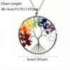 1pc Natural Stone Tree of Life Pendant Amethyst Lapis Lazuli Crystal Necklace for Men and Women Chakra Healing Jewelry