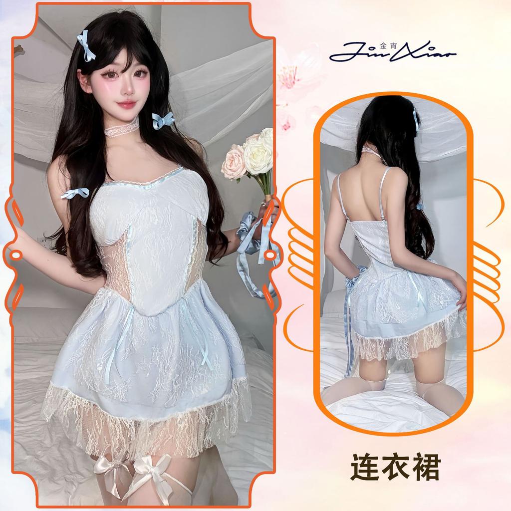 Sexy underwear, sexy suspender dress, women's clothing, sweet and pure lace, hollow and thin tutu skirt