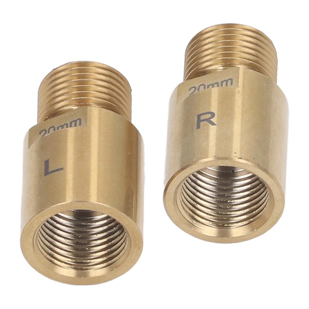 1 Pair Bike Pedal Extender Steel 20mm Gold Extended Pedal Spacer for 916 In Threaded Pedals Bike