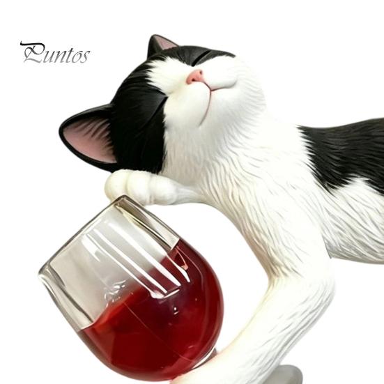 Appendi Vaso Statua Gatto Ubriaco, Ornamento Fioriera Fantasioso, Ornamento Animale Realistico Resina Statuetta Gattino Carino per Decorazione Bordo Miniatura
