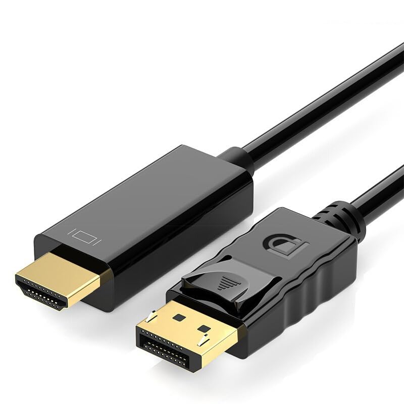 DisplayPort to HDMI Conversion DP to HDMI Unidirectional Black convert from HDMI to DisplayPort Cable, (PC) (Monitor), Transmission, (Cannot (PC)