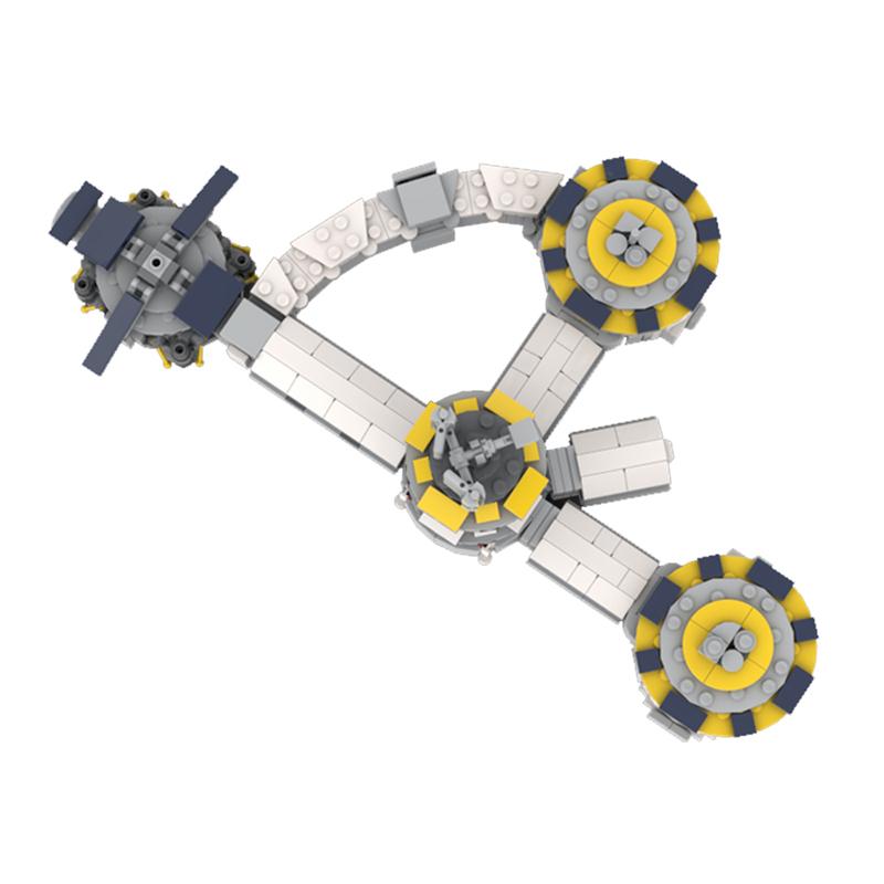 Non-Toxic Moc Lunar Base Model Ornament Particle Assembly Building Blocks Moc Puzzle Children'S Toys
