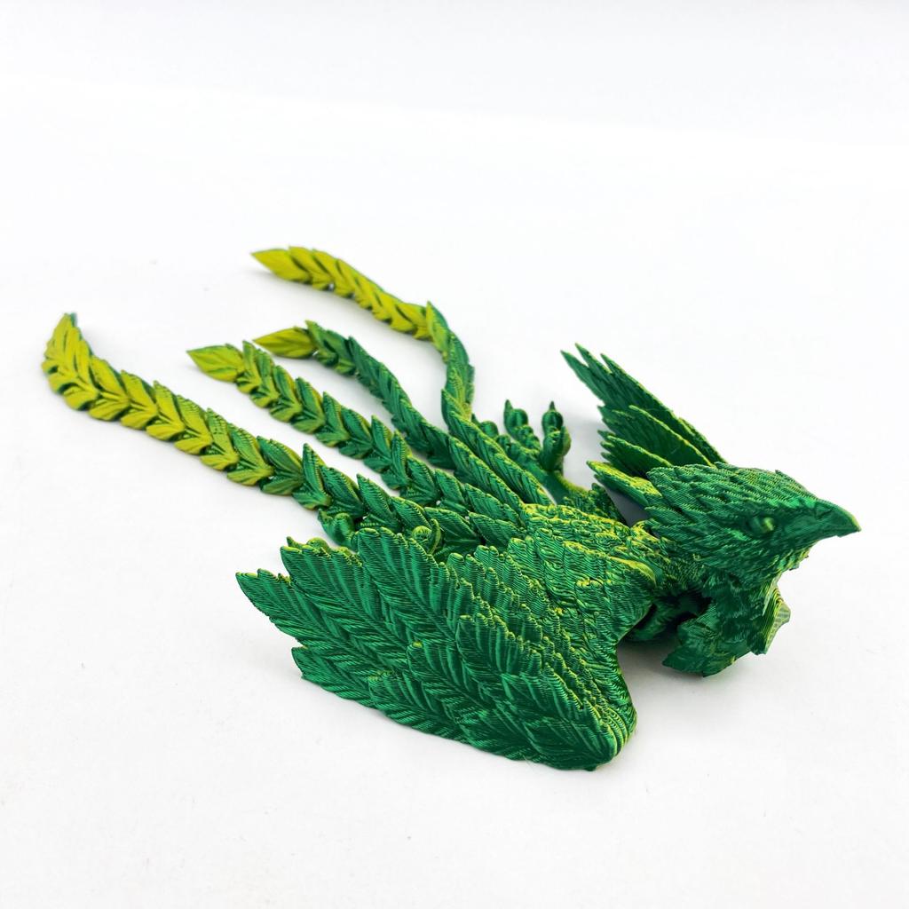 New 3D Printing Long-Tailed Phoenix Toy Simulation Animal Model Flexible Joints Movable Home Small Ornaments Children Toys