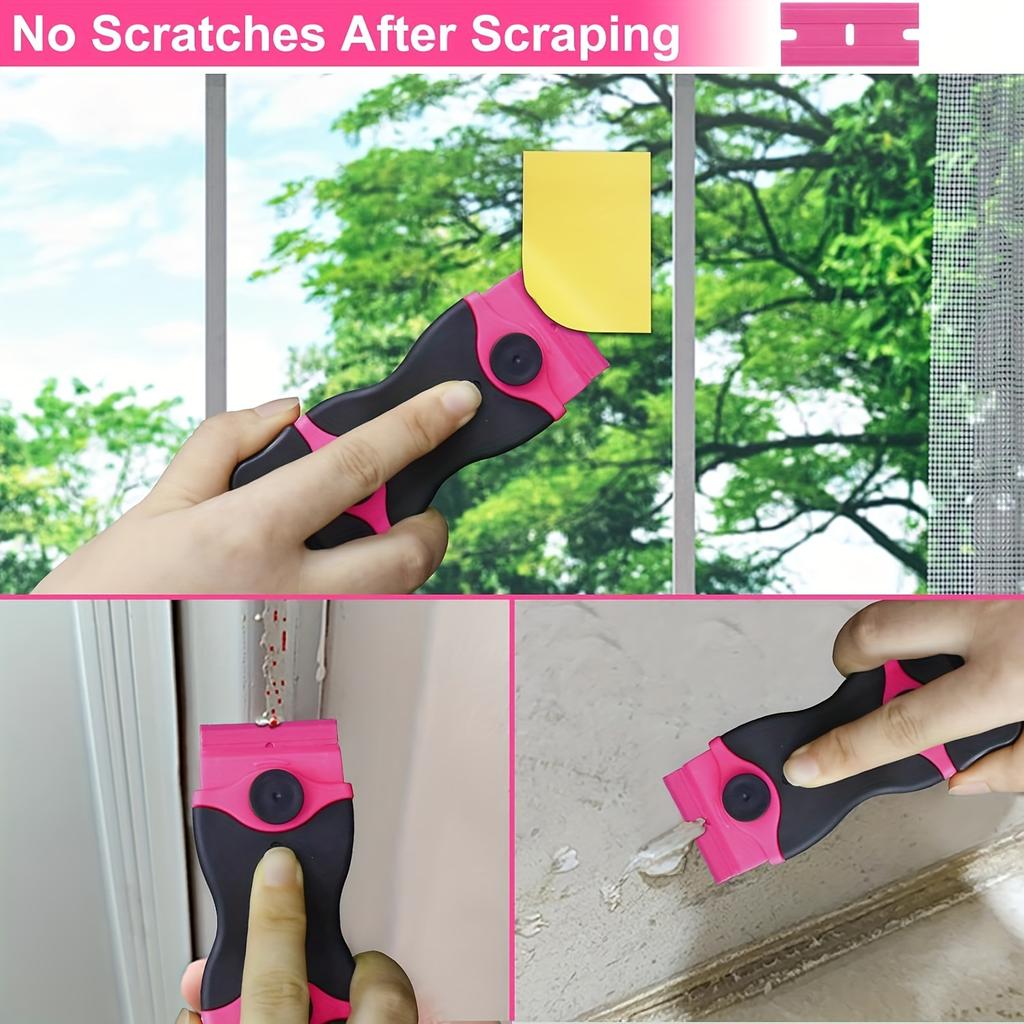 One Set, Adhesive Removal Scraper,glass Scraper,1 Double-headed Scraper + 10 Metal Blades + 10 Plastic Blades,scraper Tool,used for Windows,cleaning