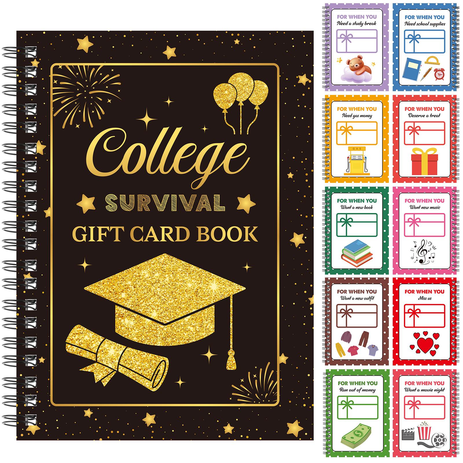 2026 Graduation Gift Card Book College Survival Gift Card Book Hologram Gift Card Holder Greeting Cards Booklet Congrats Grad