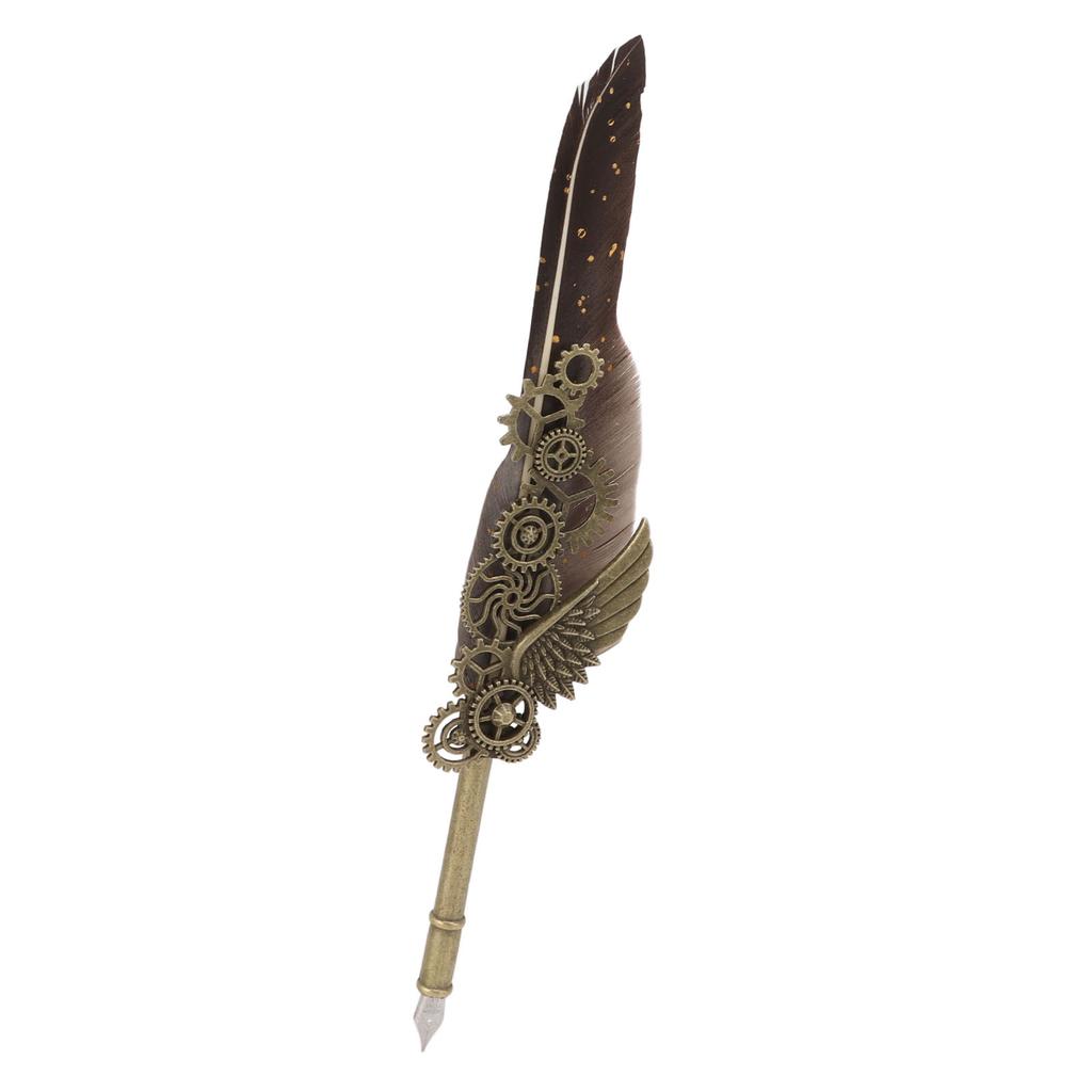 Quill Pen and Ink Set Vintage   Glossy Writting Stainless Steel Nib Wear Resistant   Delicate Texture Quill Pen