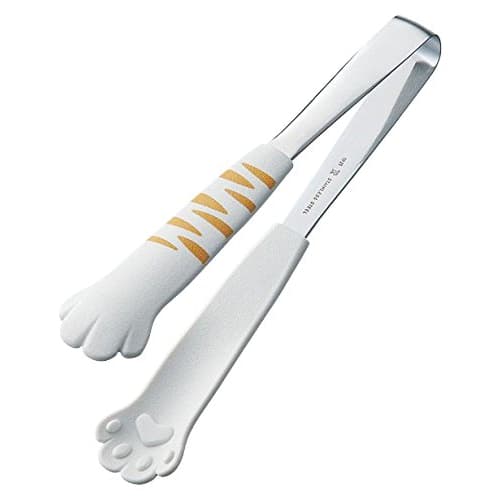 Tanabe Metalwork Tabletop Tongs, Catchy, Tiger, White