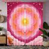 Mythical Sun Curtains 2pcs – Golden Sun Face with Stars & Clouds, Astrology Inspired Decor for Bedroom and Living Room